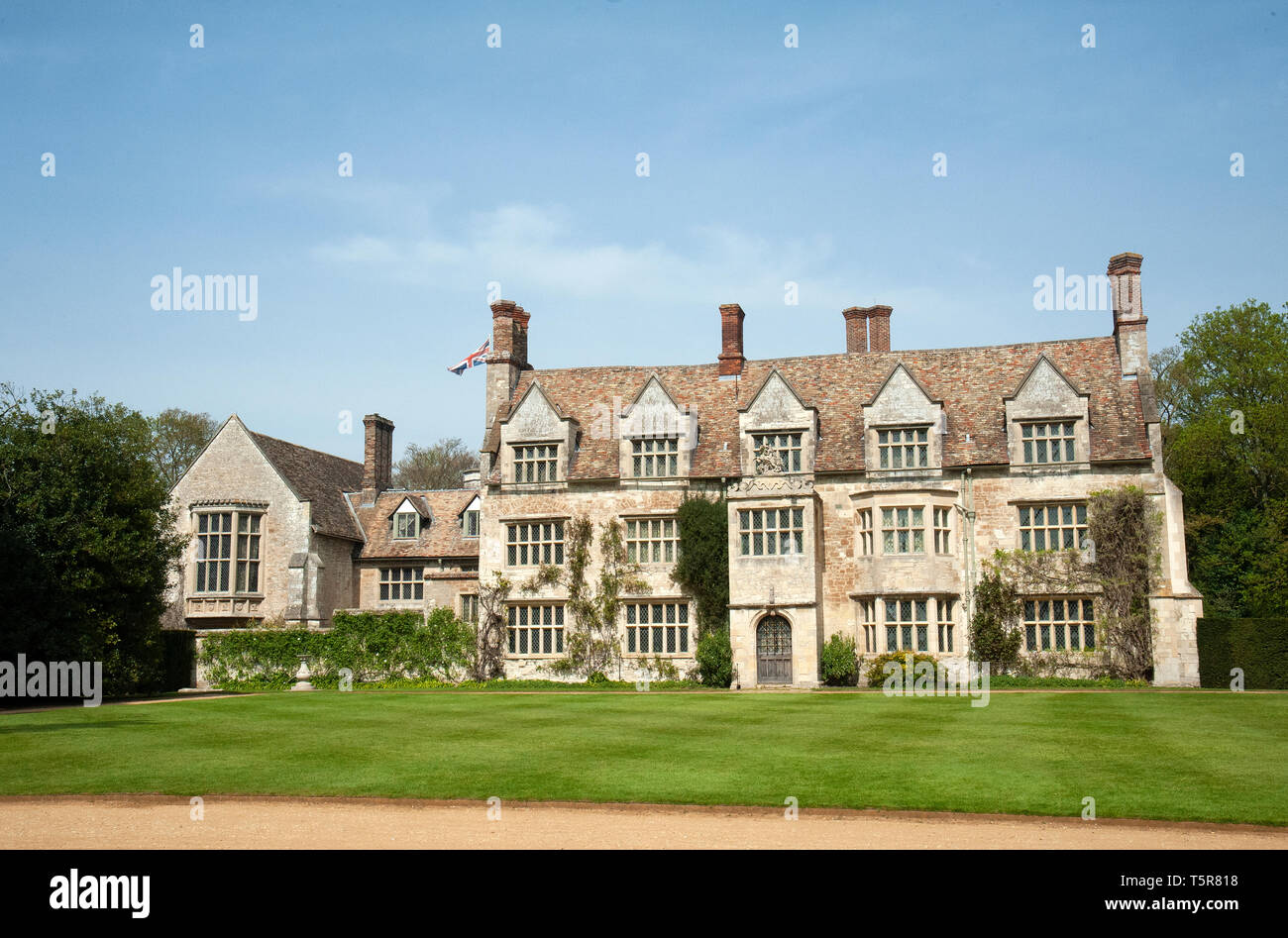 Anglesey Abbey in Lode, Cambridgeshire, England. A former abbey or priory but from the 1930s, the country house and formal gardens of Lord Fairhaven. Stock Photo
