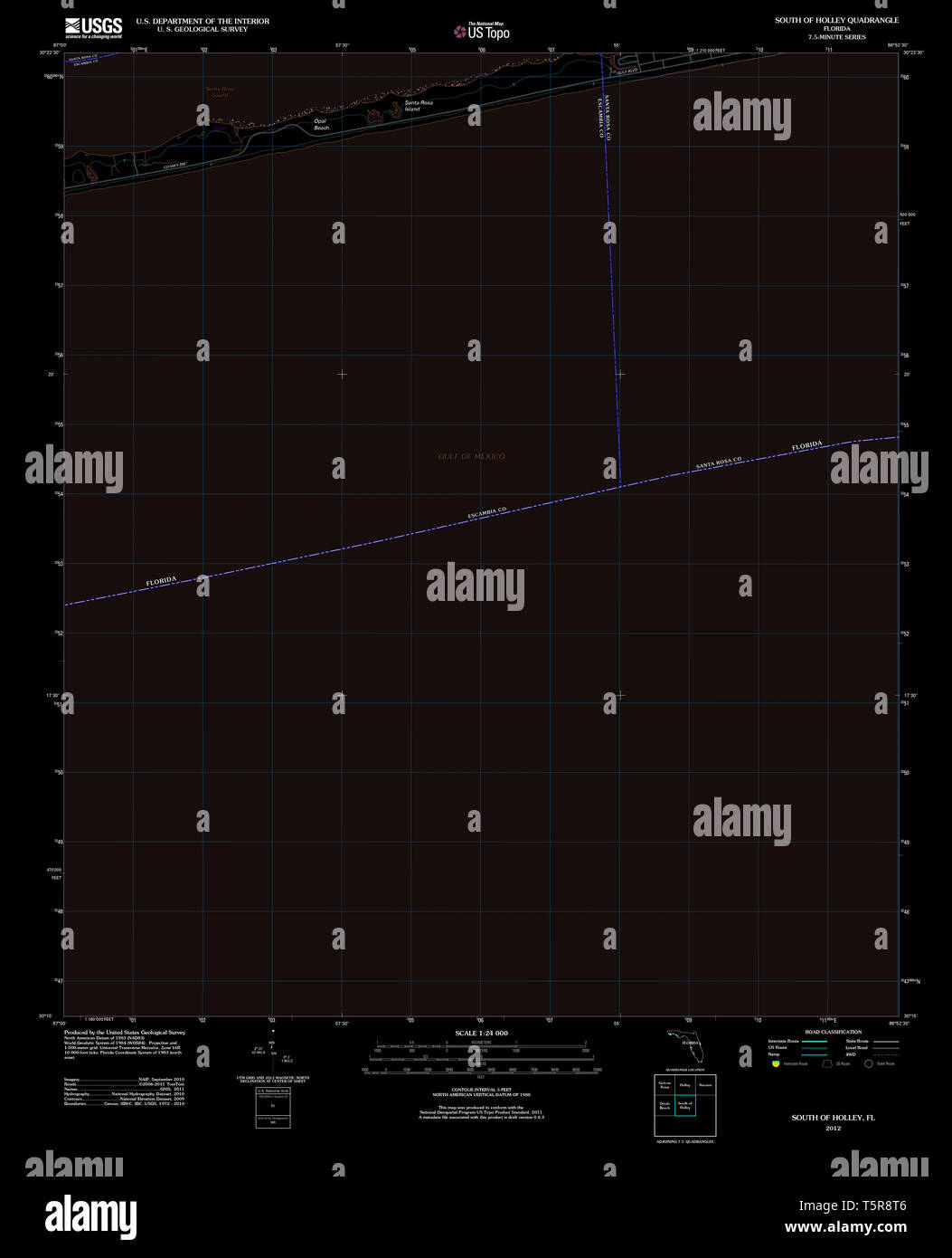 USGS TOPO Map Florida FL South - Usgs Topo Map Florida Fl South Of Holley 20120703 Tm Inverted Restoration T5R8T6