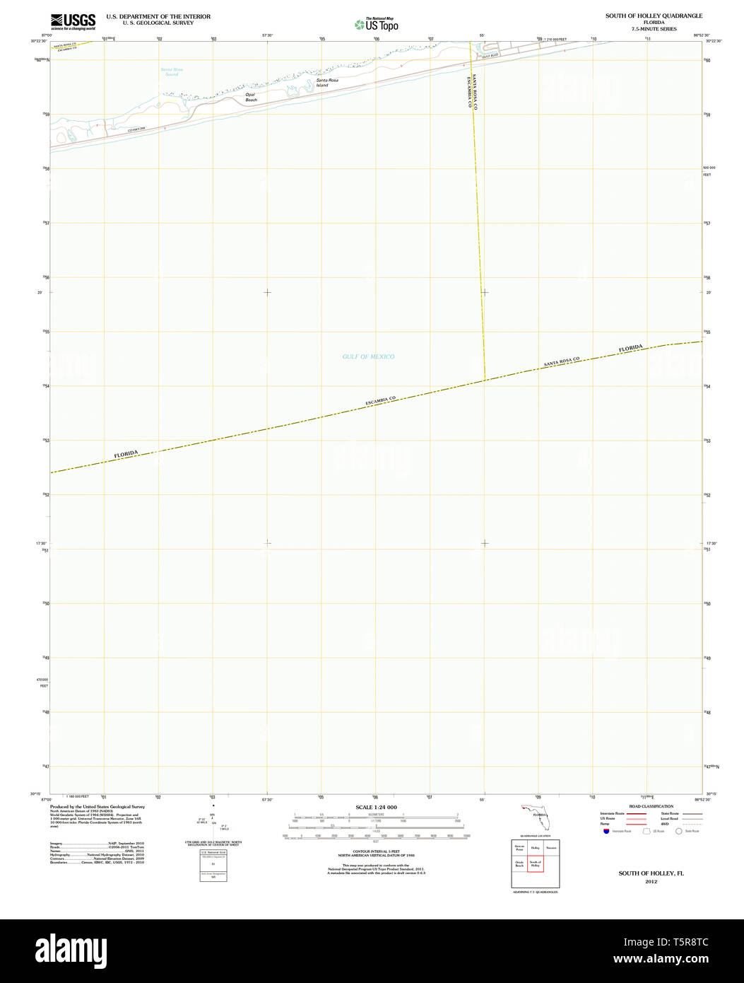 USGS TOPO Map Florida FL South - Usgs Topo Map Florida Fl South Of Holley 20120703 Tm Restoration T5R8TC