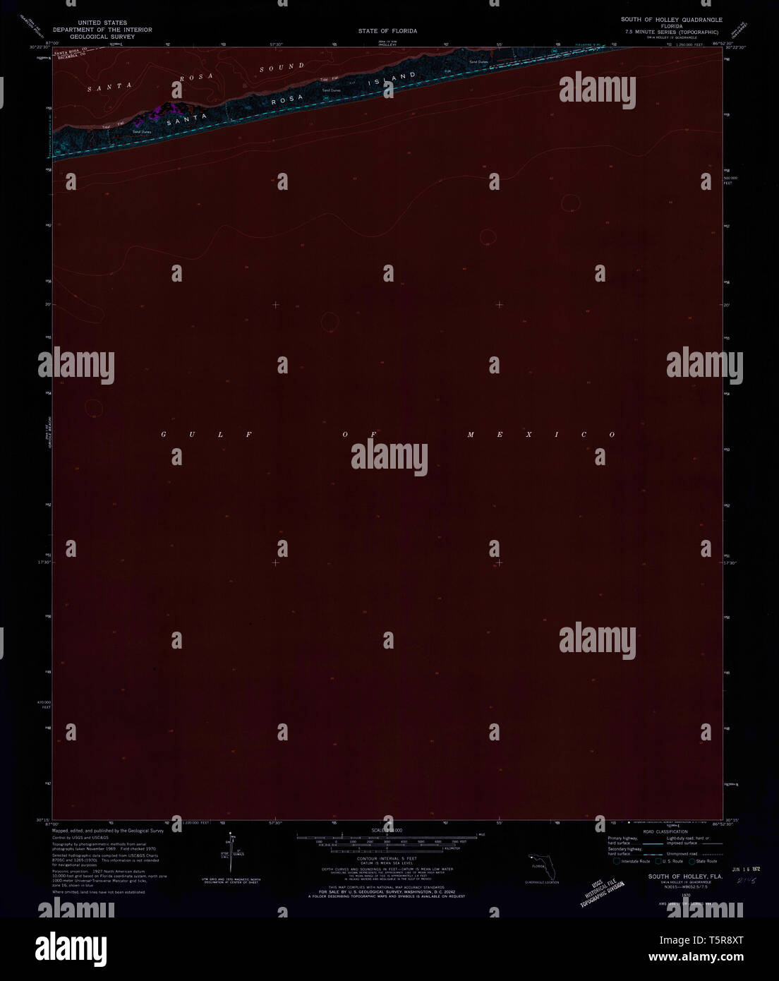 USGS TOPO Map Florida FL South - Usgs Topo Map Florida Fl South Of Holley 348575 1970 24000 Inverted Restoration T5R8XT