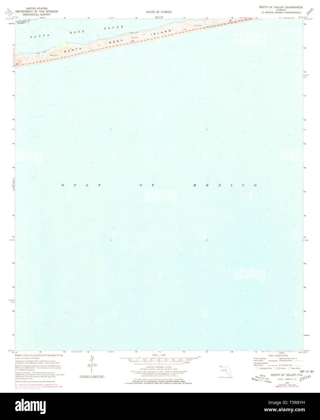 USGS TOPO Map Florida FL South - Usgs Topo Map Florida Fl South Of Holley 348576 1970 24000 Restoration T5R8YH