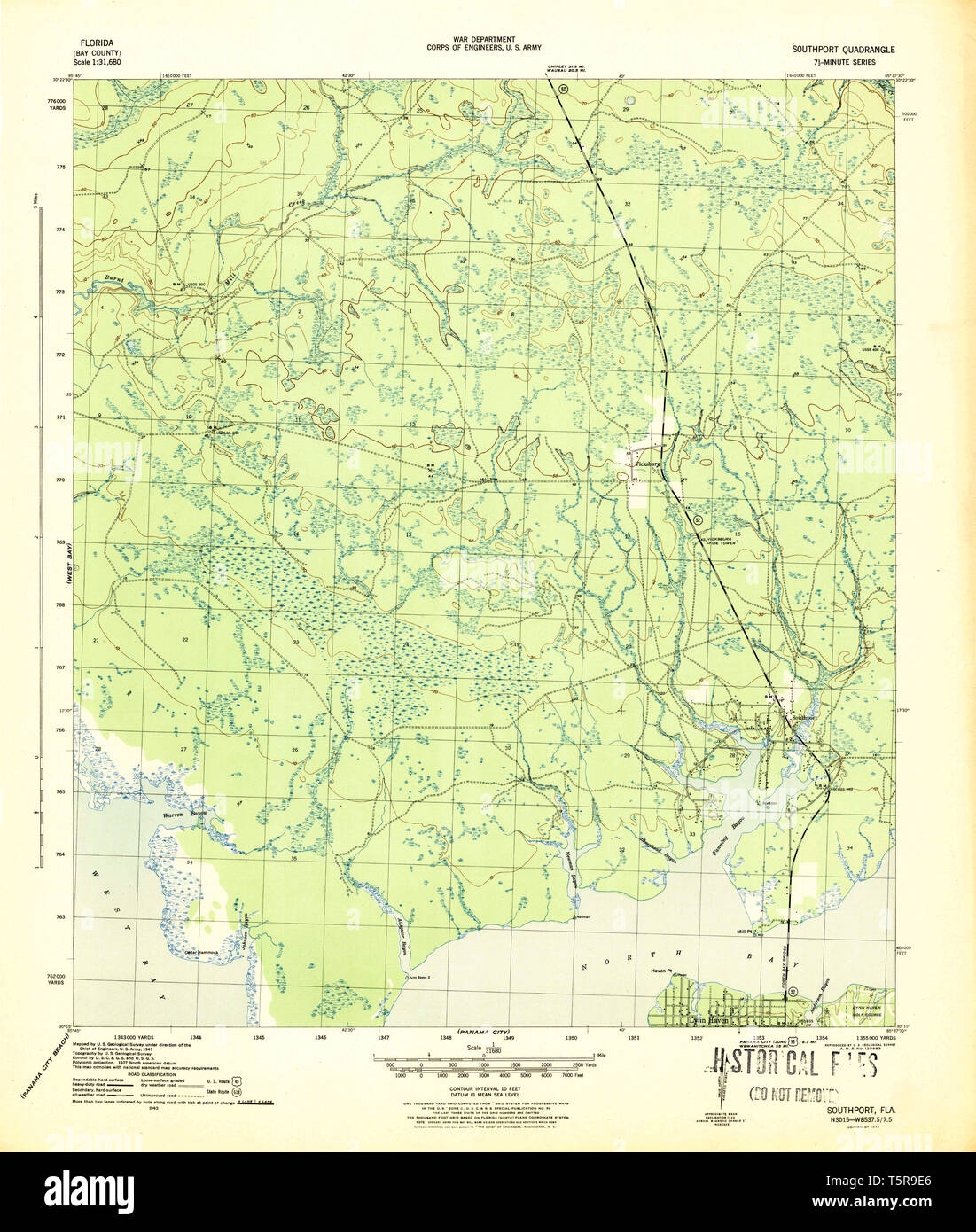 USGS TOPO Map Florida FL Southport - Usgs Topo Map Florida Fl Southport 348589 1944 31680 Restoration T5R9E6 
