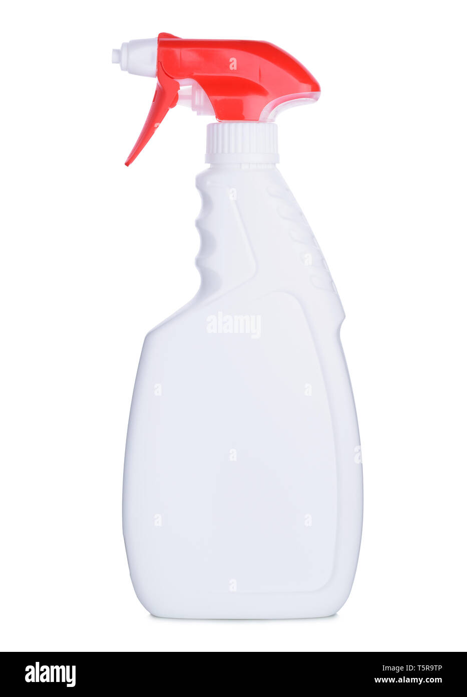White blank plastic cleaning detergent liquid with spray top bottle ...
