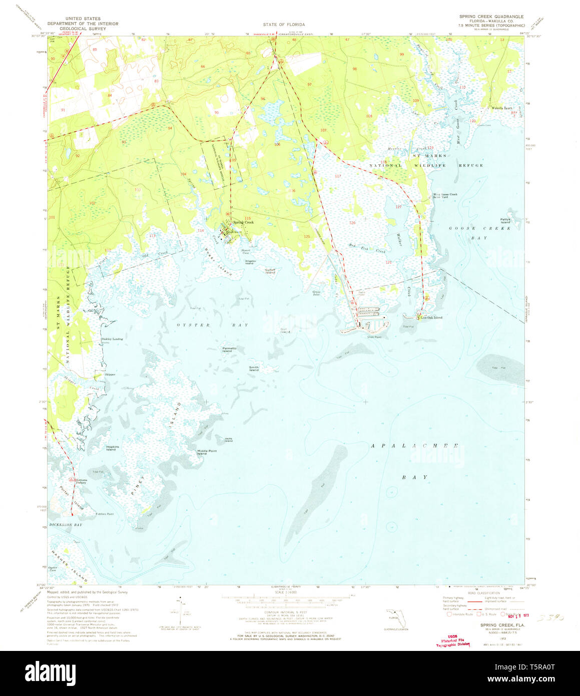 USGS TOPO Map Florida FL Spring - Usgs Topo Map Florida Fl Spring Creek 348602 1972 24000 Restoration T5RA0T 
