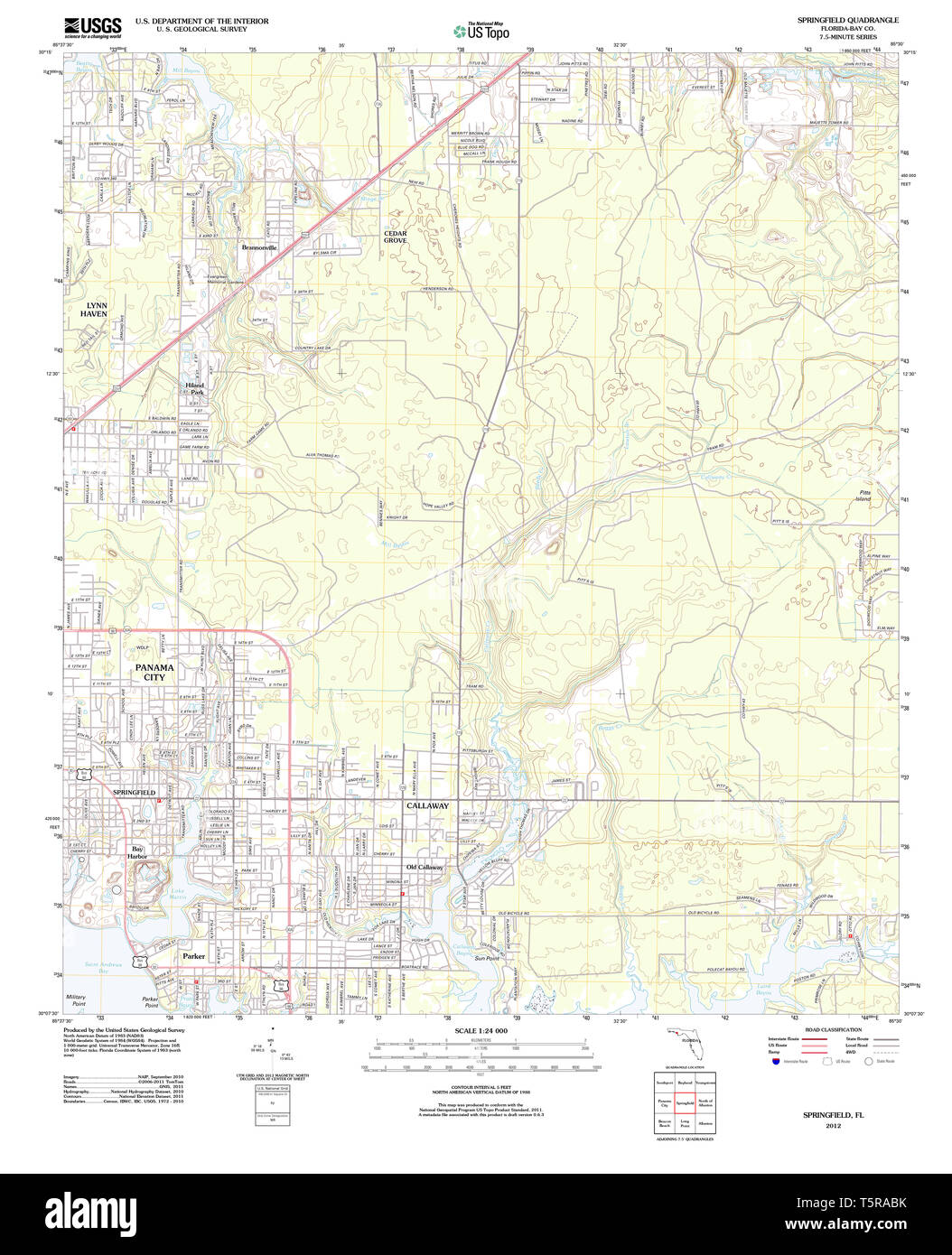 USGS TOPO Map Florida FL Springfield - Usgs Topo Map Florida Fl Springfield 20120807 Tm Restoration T5RABK 
