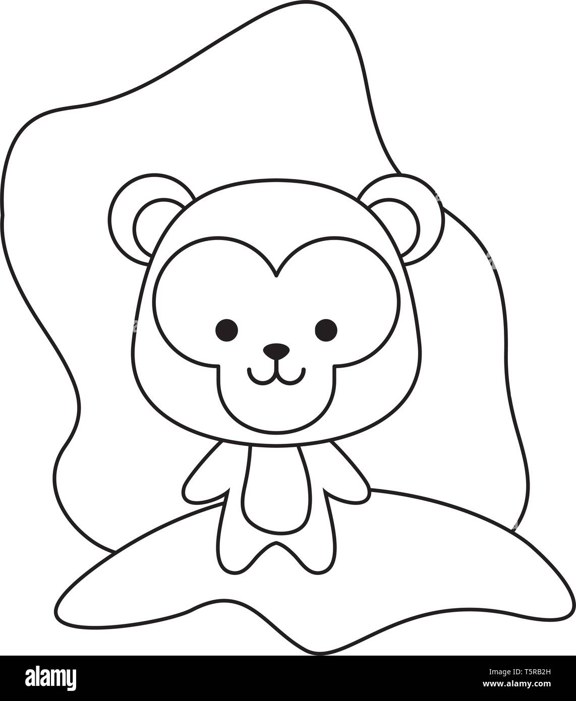 cute monkey animal isolated icon vector illustration design Stock ...