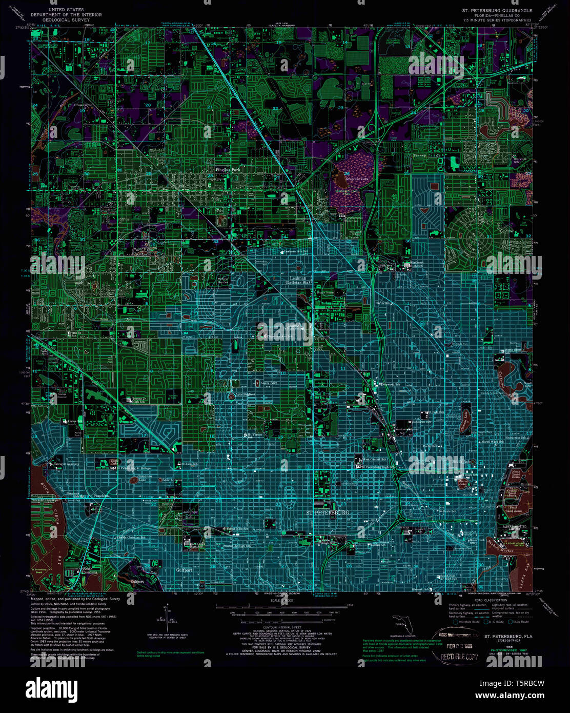 USGS TOPO Map Florida FL St Petersburg - Usgs Topo Map Florida Fl St Petersburg 348666 1956 24000 Inverted Restoration T5RBCW 