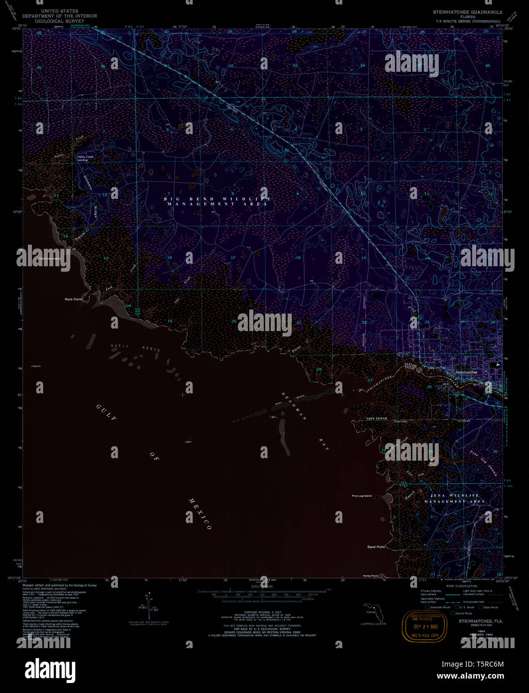 Map of steinhatchee hi res stock - Usgs Topo Map Florida Fl Steinhatchee 348701 1954 24000 Inverted Restoration T5RC6M