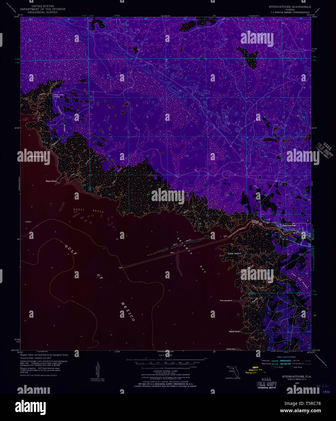 Map of steinhatchee hi res stock - Usgs Topo Map Florida Fl Steinhatchee 348703 1954 24000 Inverted Restoration T5RC78
