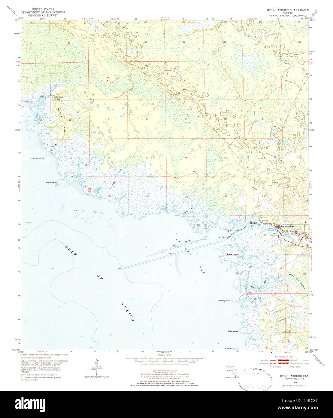 USGS TOPO Map Florida FL Steinhatchee 348704 1954 24000 Restoration