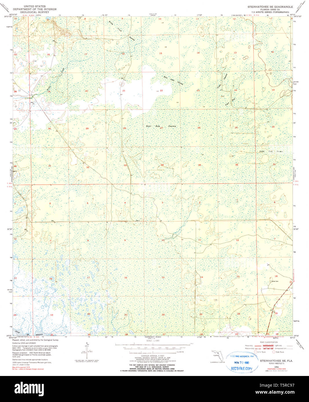 Map of steinhatchee hi res stock - Usgs Topo Map Florida Fl Steinhatchee Se 348705 1954 24000 Restoration T5RC97