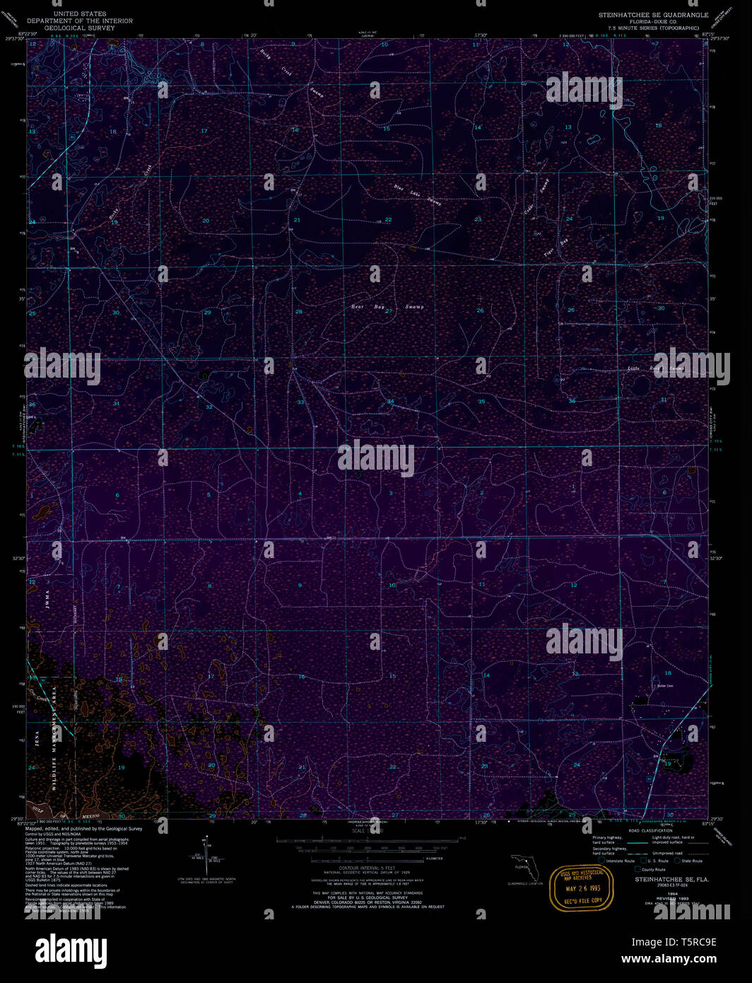Map of steinhatchee hi res stock - Usgs Topo Map Florida Fl Steinhatchee Se 348706 1954 24000 Inverted Restoration T5RC9E