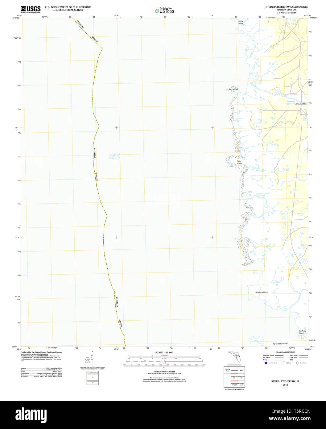 USGS TOPO Map Florida FL Steinhatchee - Usgs Topo Map Florida Fl Steinhatchee Sw 20120823 Tm Restoration T5RCCN