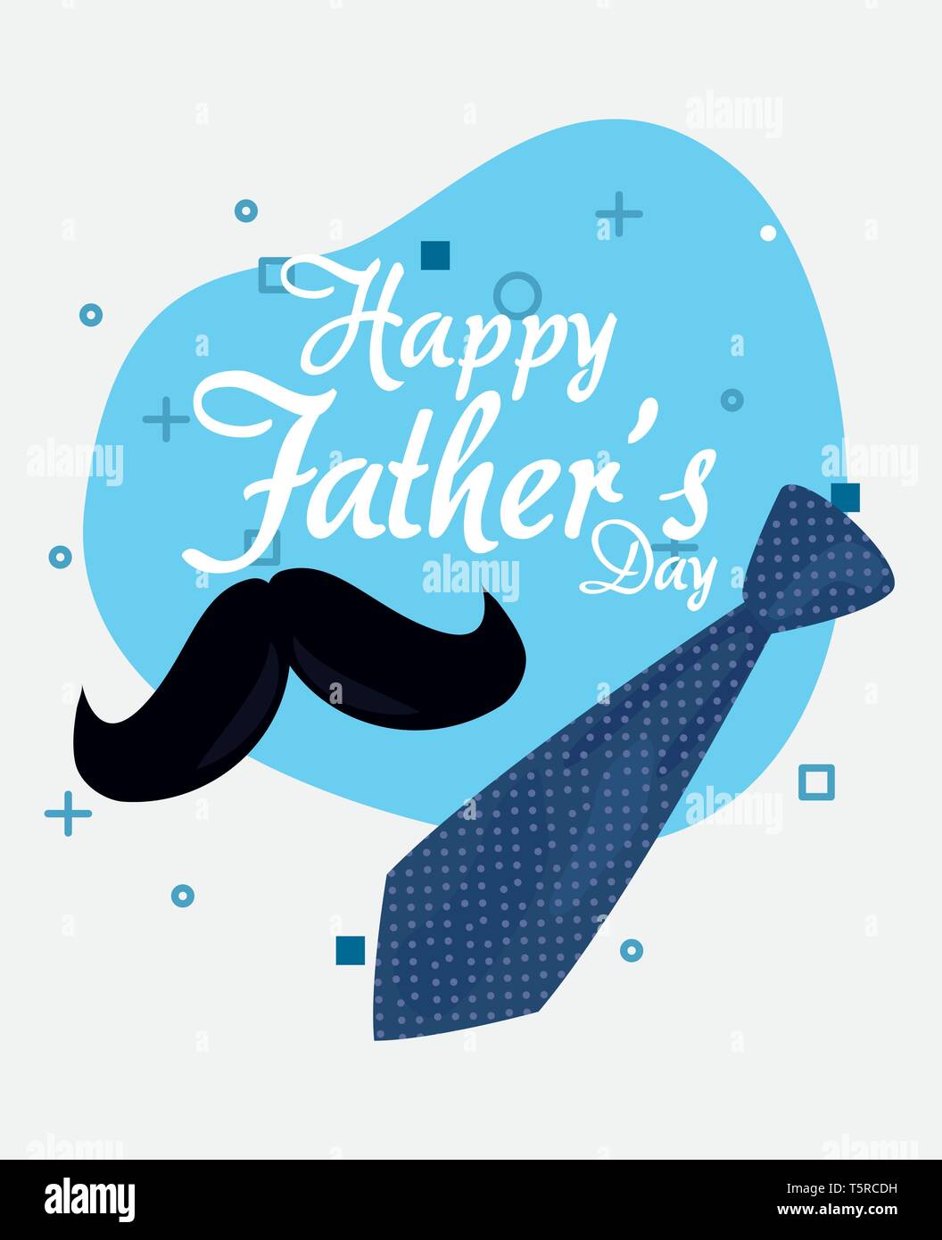 hipster mustache tie happy fathers day vector illustration Stock Vector ...
