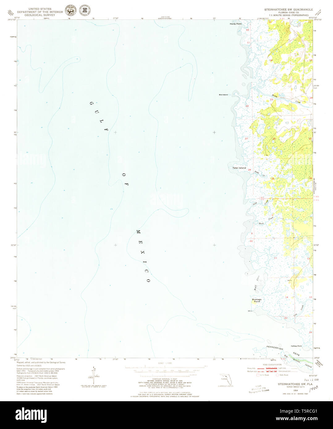 Map of steinhatchee hi res stock - Usgs Topo Map Florida Fl Steinhatchee Sw 348713 1954 24000 Restoration T5RCG1