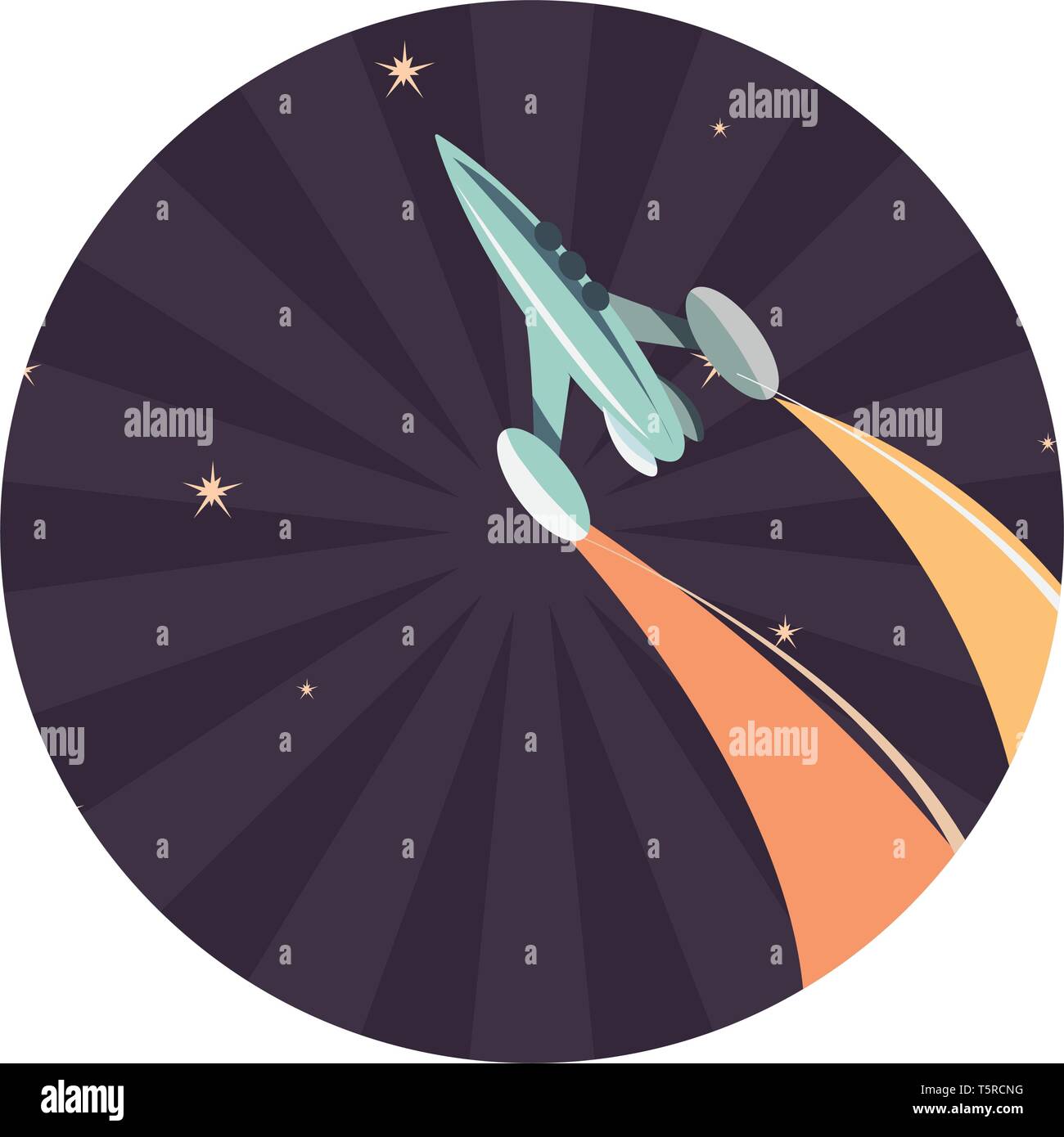 launching rocket spaceships mission vector illustration design Stock ...