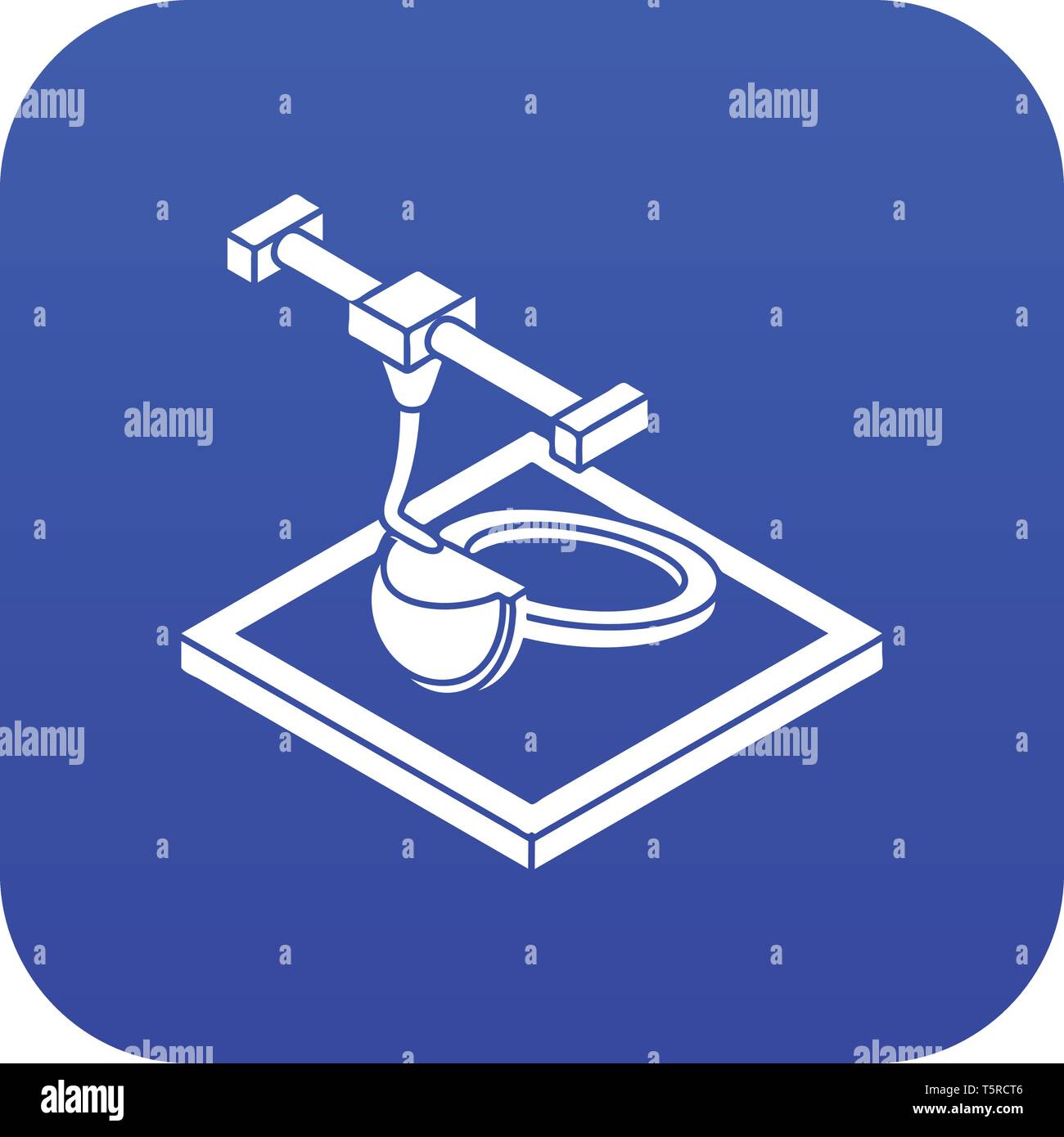 Ring d printing icon blue vector Stock Vector