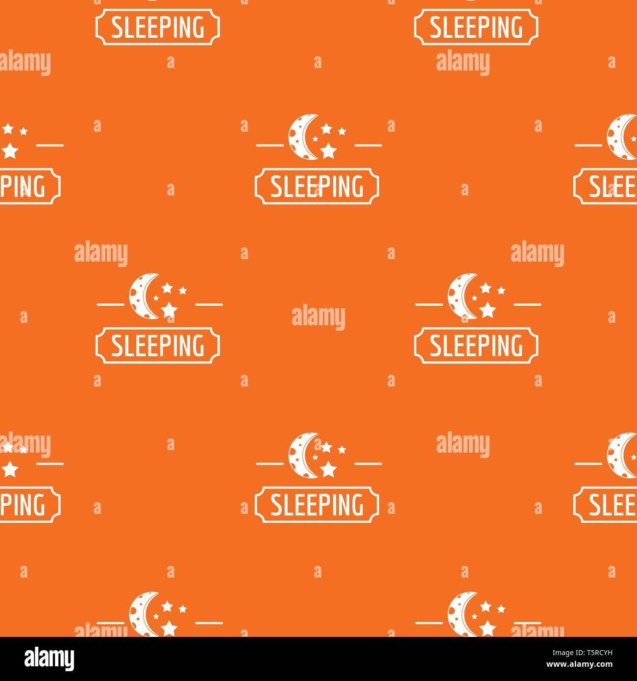 Sleeping moon pattern vector orange Stock Vector