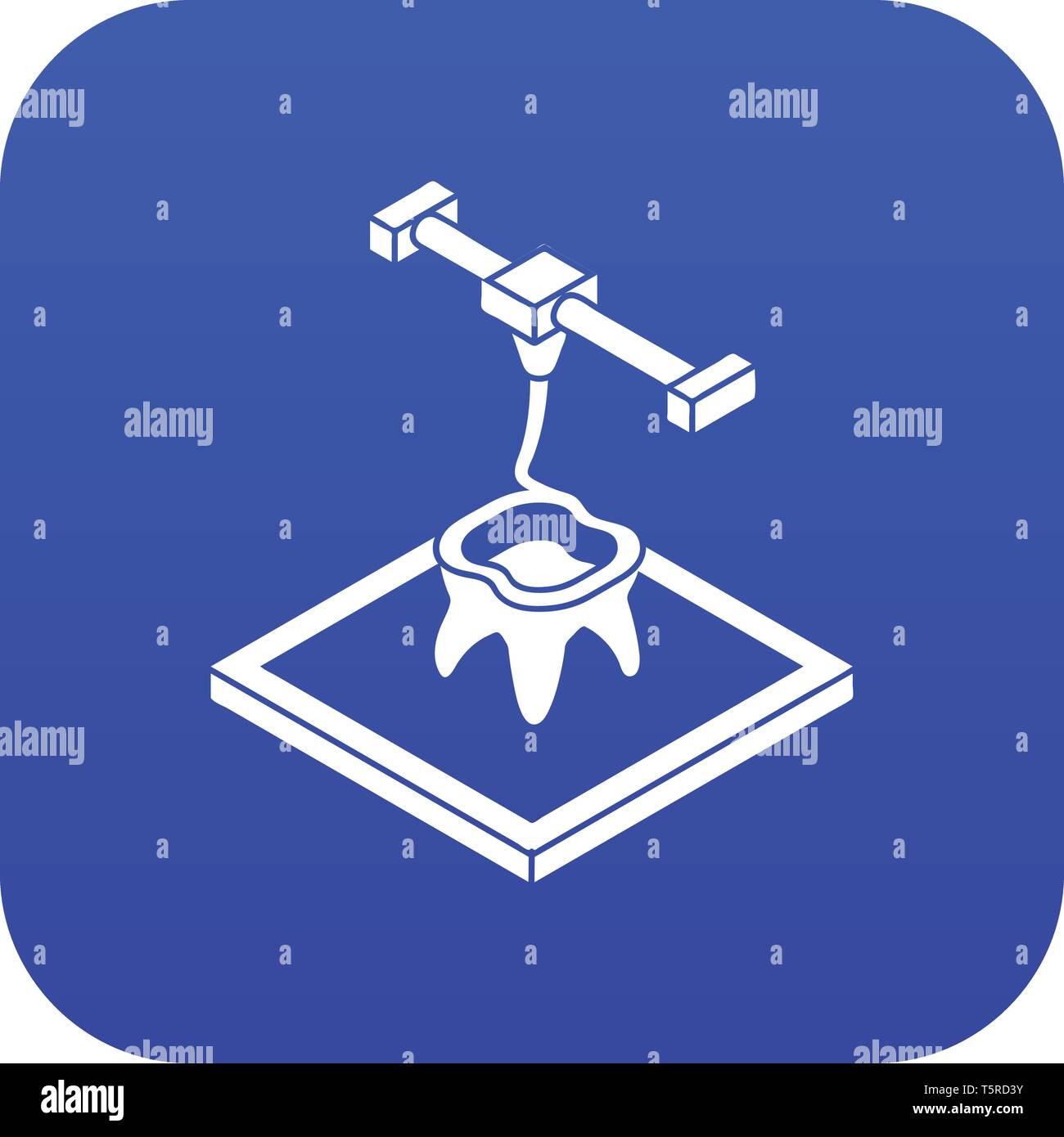 Tooth d printing icon blue vector Stock Vector