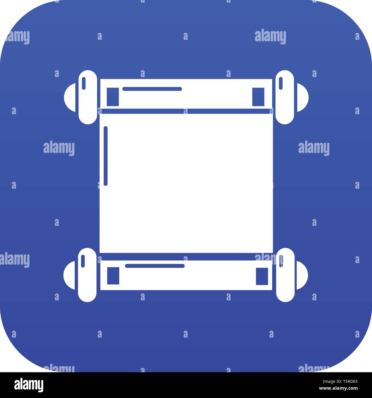 Old scroll parchment icon blue vector Stock Vector