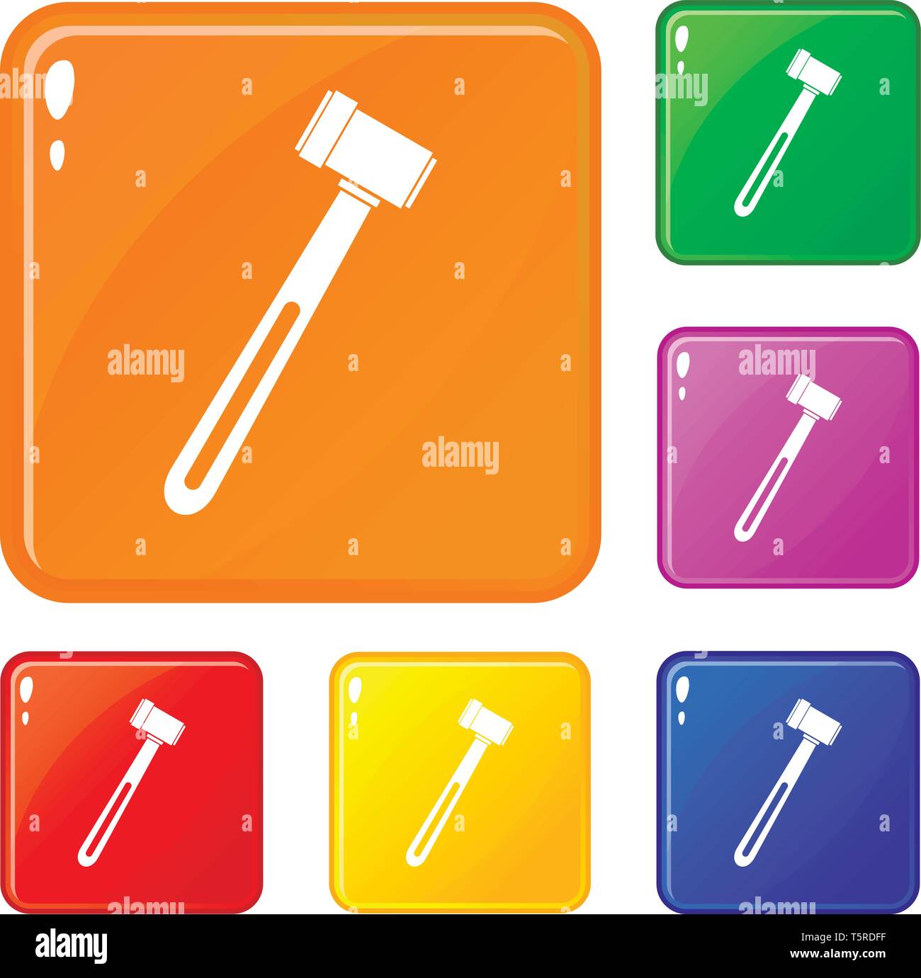 Medical hammer icons set vector color Stock Vector Image & Art Alamy