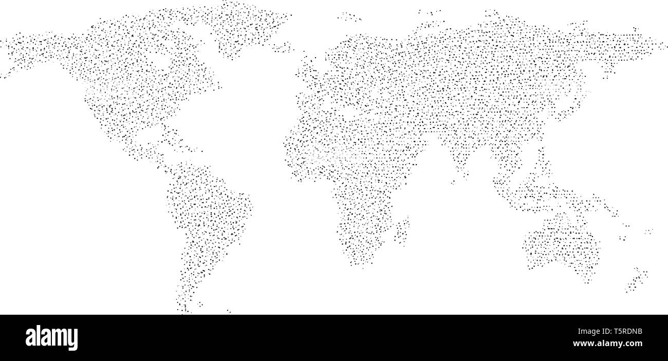 Dotted world map for big data infographics visualization Stock Vector 