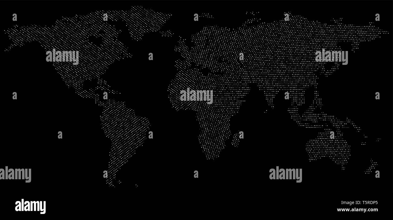 Dotted world map for big data infographics visualization Stock Vector 