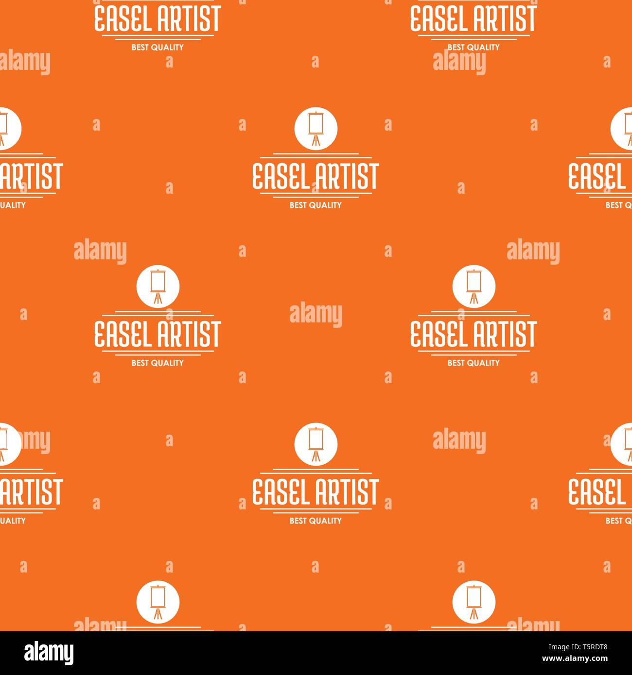Easel artist pattern vector orange Stock Vector