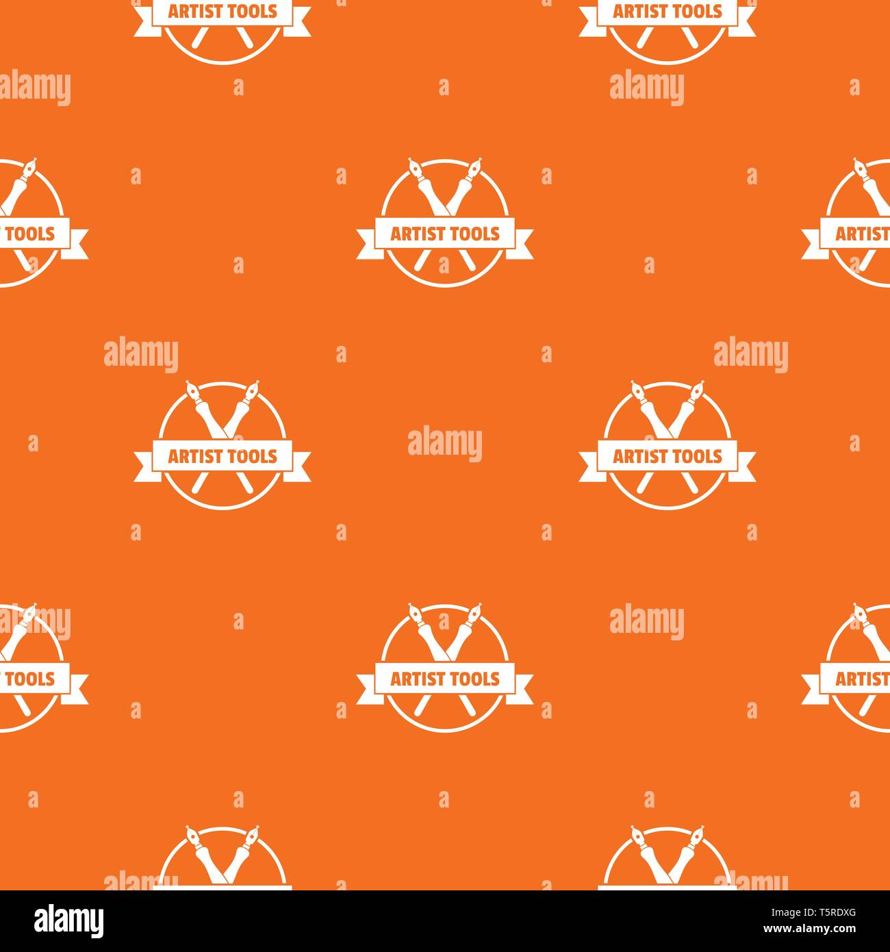 Painting shop pattern vector orange Stock Vector