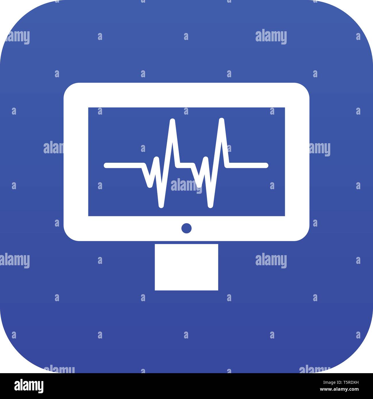 Electrocardiogram monitor icon digital blue Stock Vector Image & Art ...