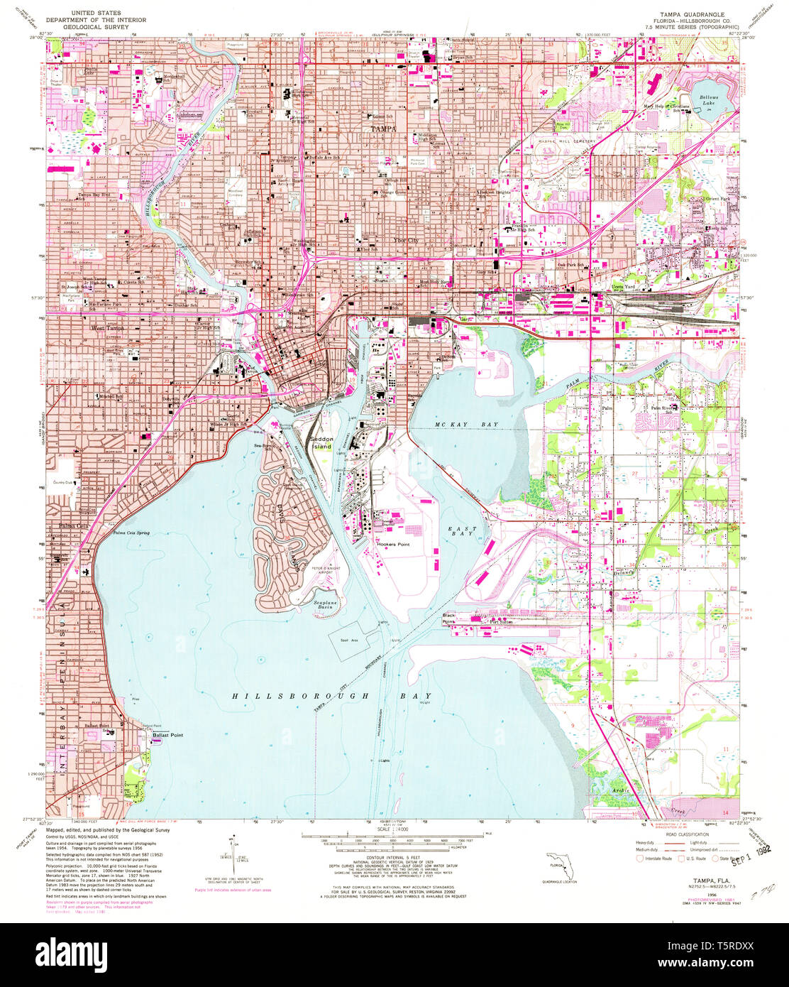 Jacksonville Fl Elevation Map Usgs Topo Map Florida Fl Tampa 348785 1956 24000 Restoration Stock Photo -  Alamy