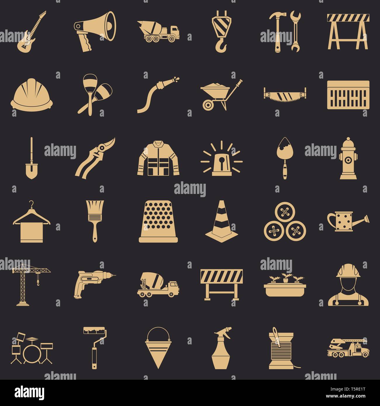 Hammer icons set, simple style Stock Vector Image & Art Alamy