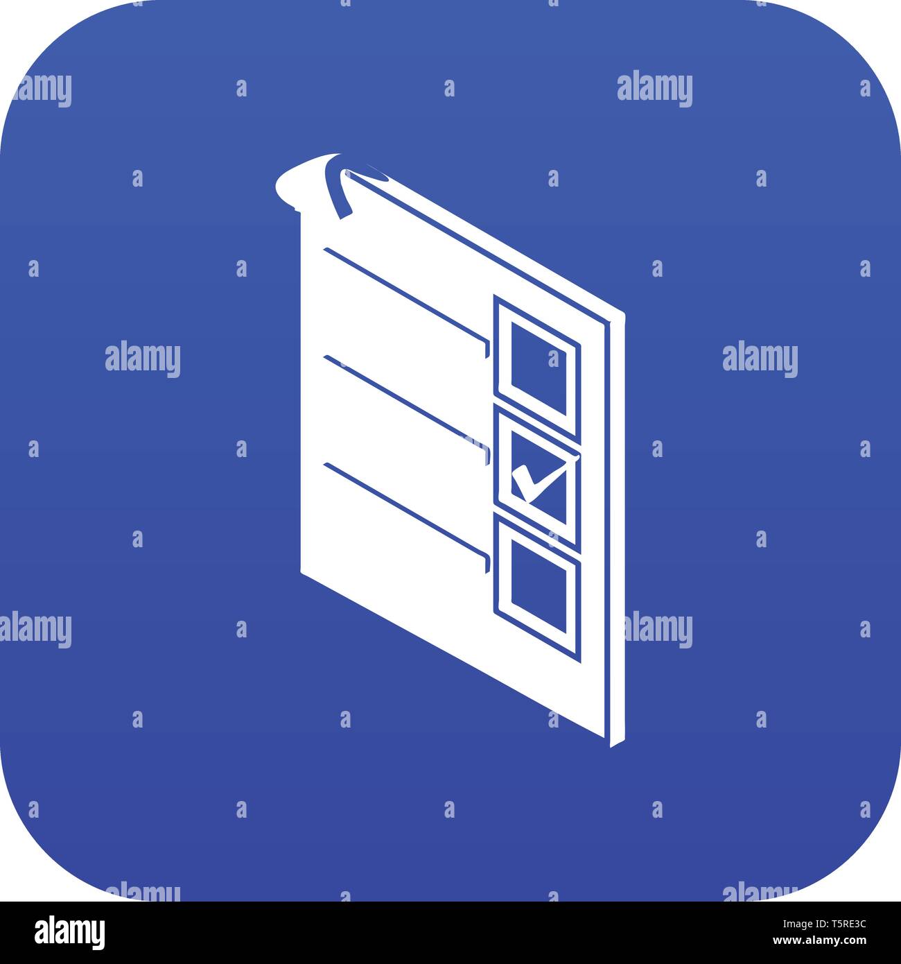 Voted paper icon blue vector Stock Vector