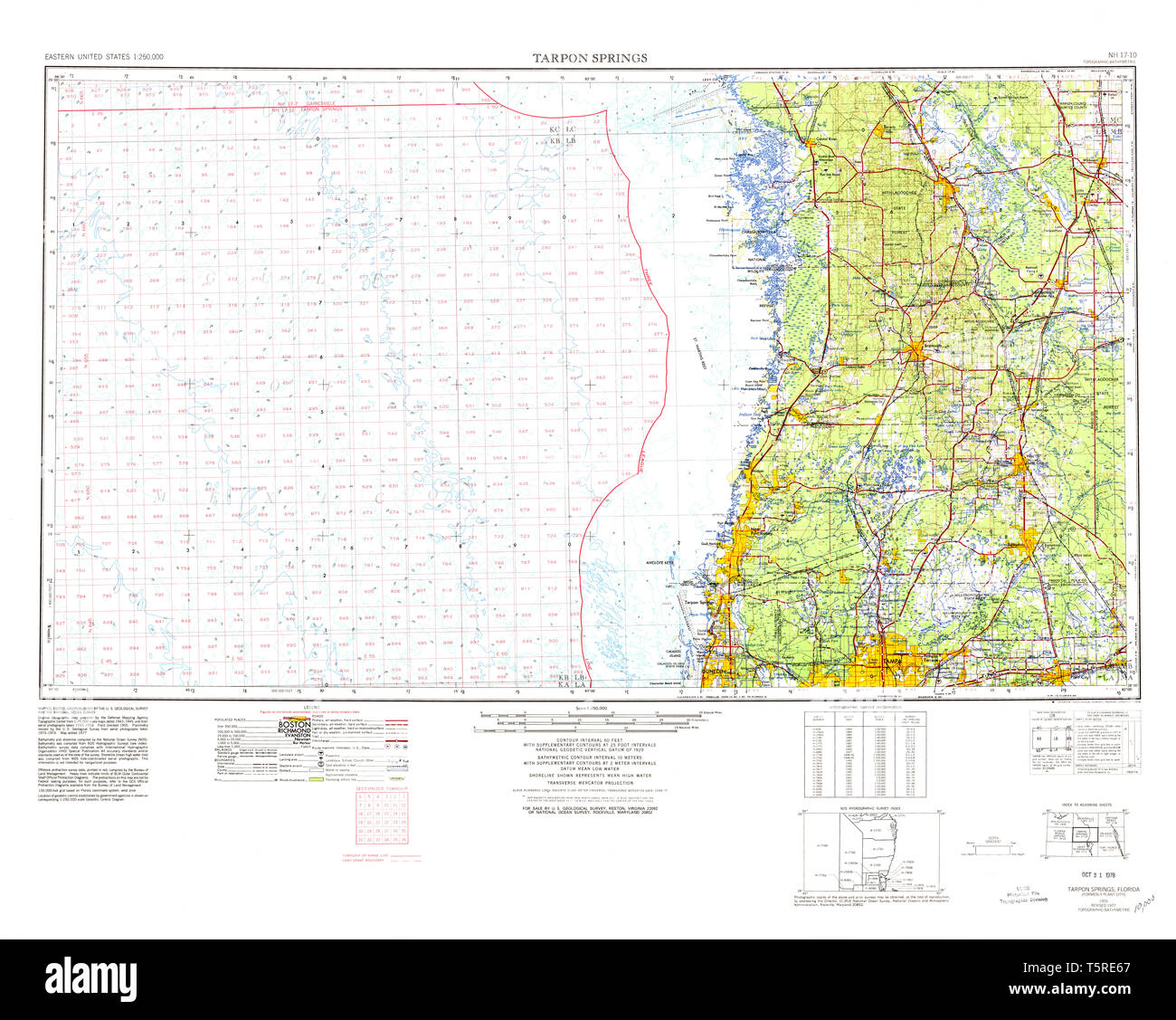 Tarpon springs florida Cut Out - Usgs Topo Map Florida Fl Tarpon Springs 348803 1955 250000 Restoration T5RE67