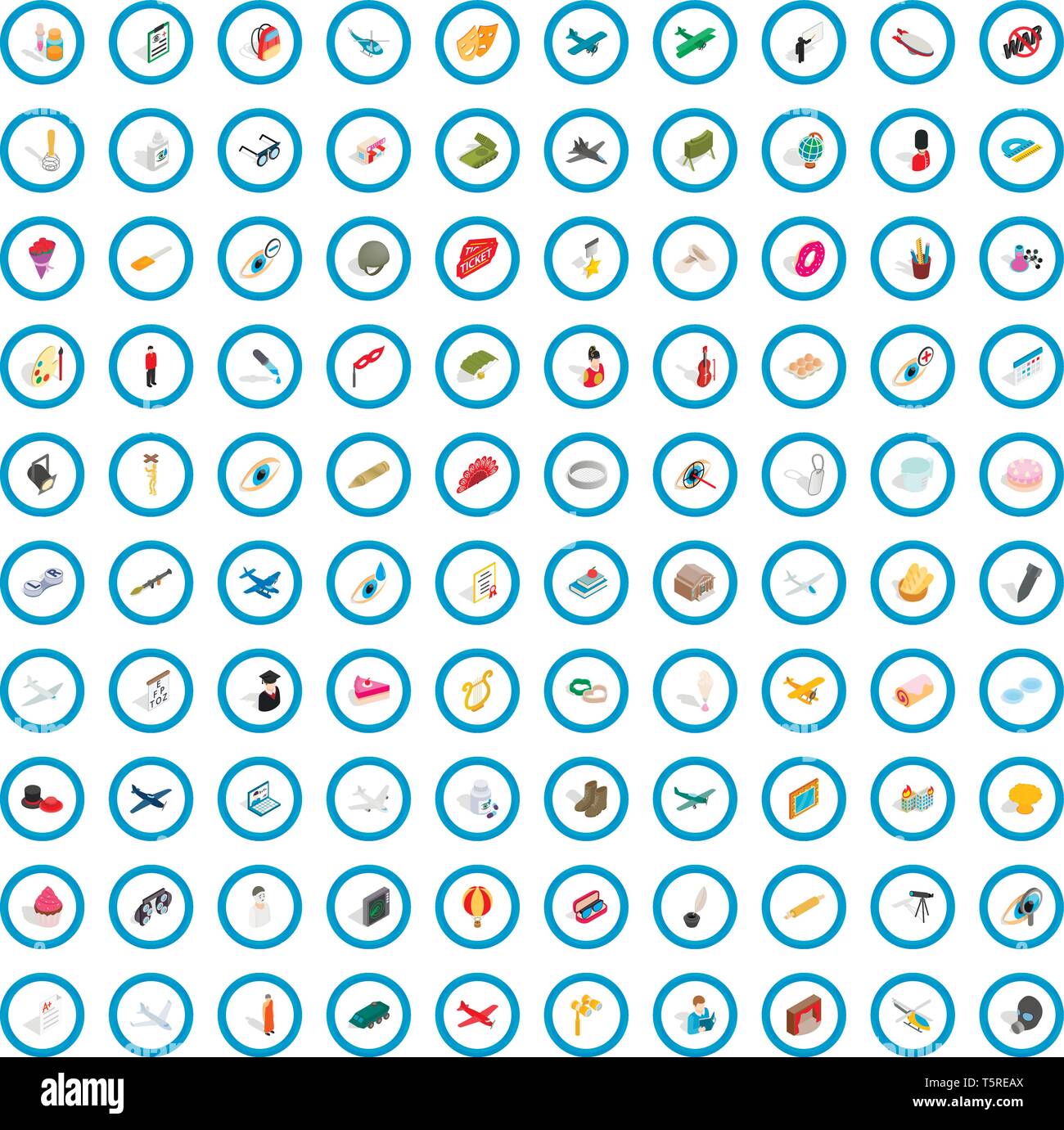 100 vocation icons set, isometric 3d style Stock Vector Image & Art - Alamy