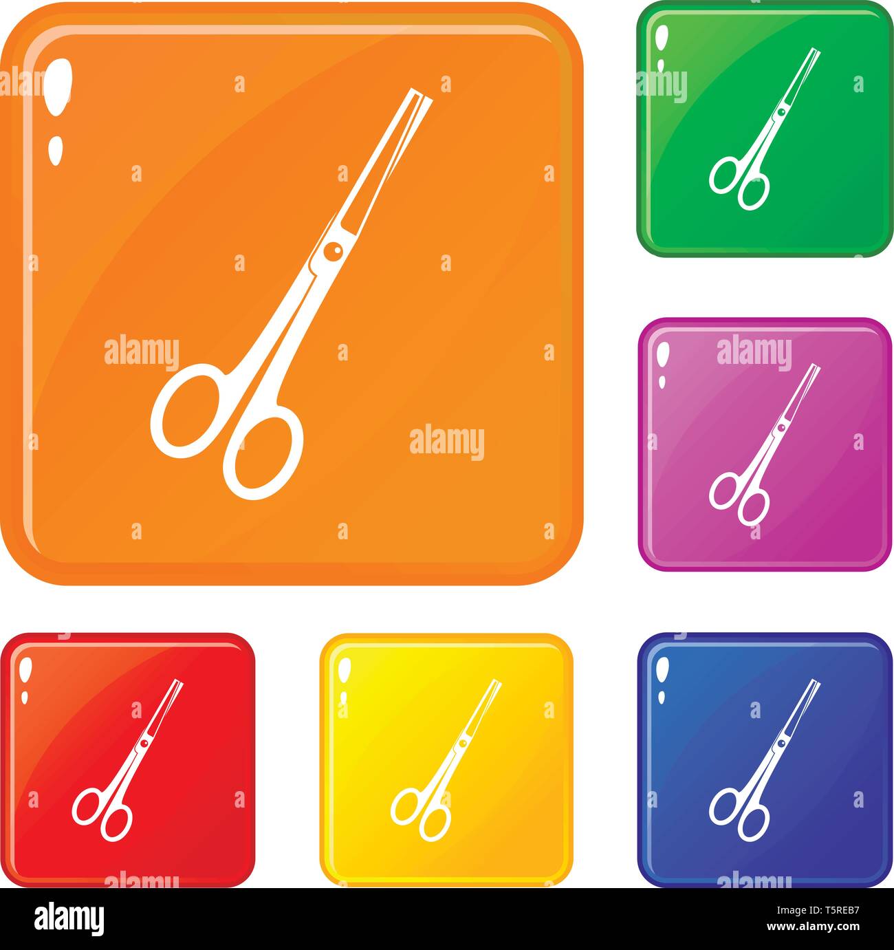 Steel scissors icons set vector color Stock Vector Image & Art - Alamy