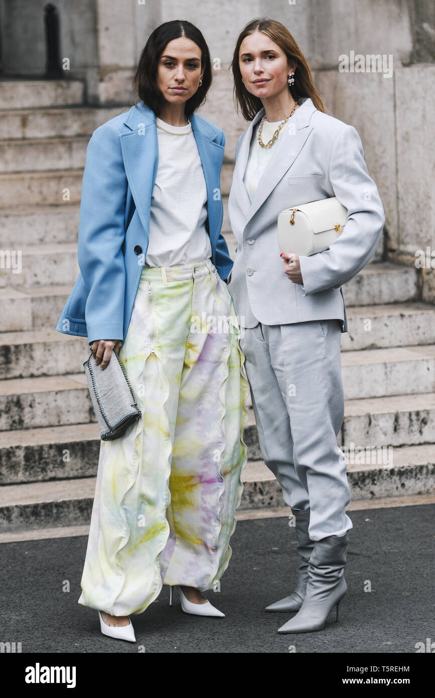 Paris, France - March 04, 2019: Street style outfit - Erika Boldrin,  Pernille Teisbaek after a fashion show during Paris Fashion Week - PFWFW19  Stock Photo - Alamy