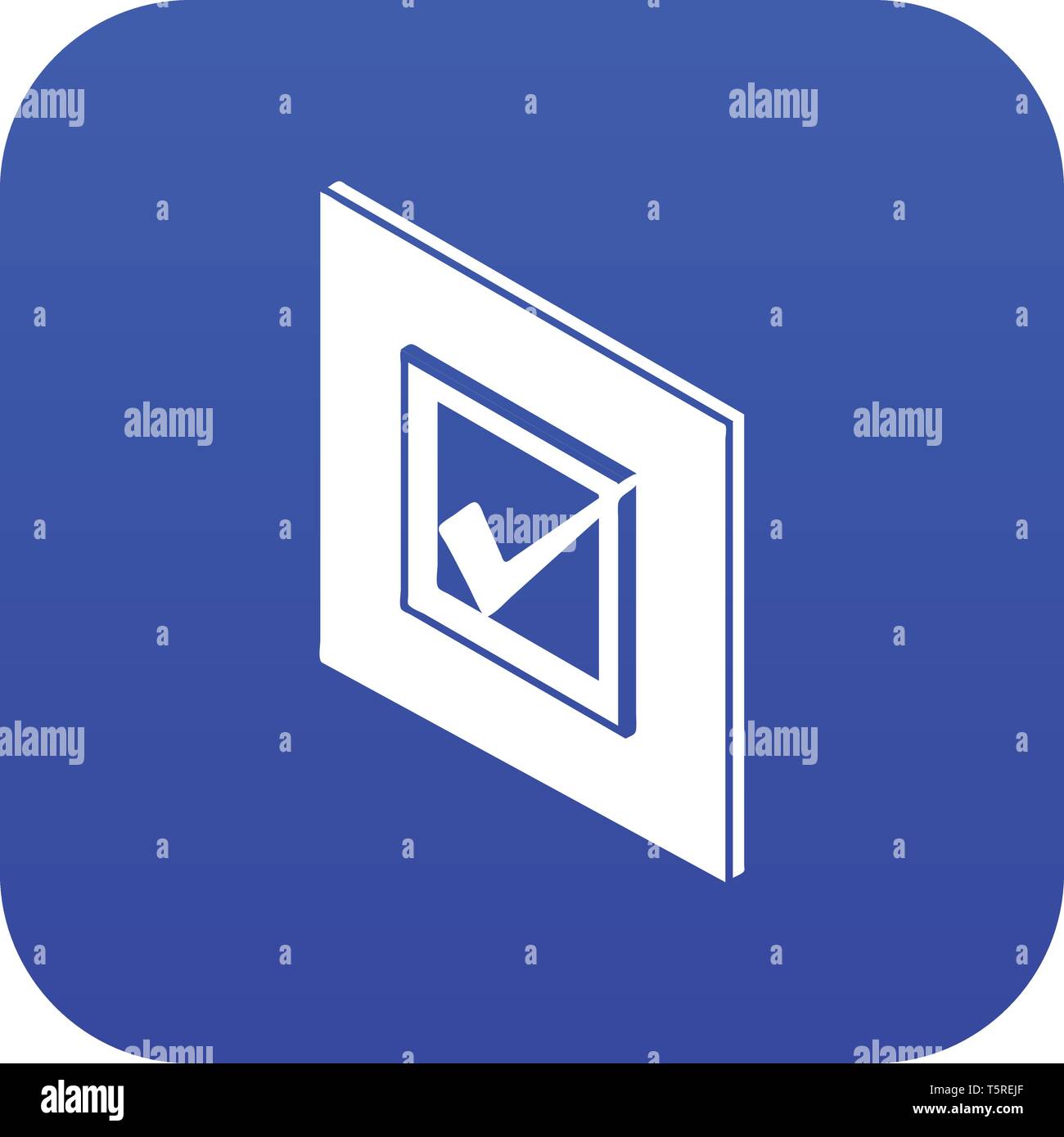 Voted sign icon blue vector Stock Vector