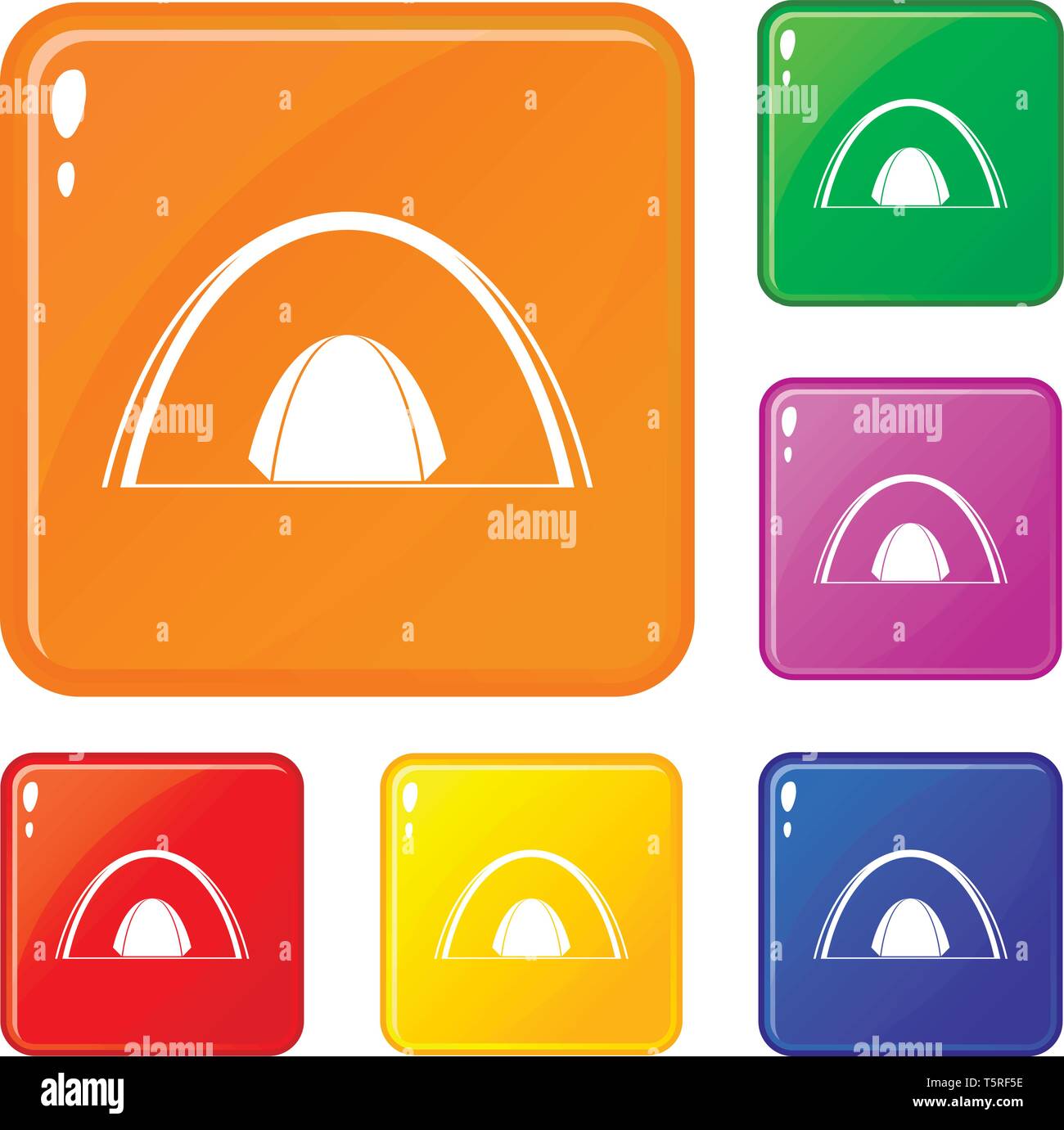 Camping dome tent icons set vector color Stock Vector Image & Art - Alamy