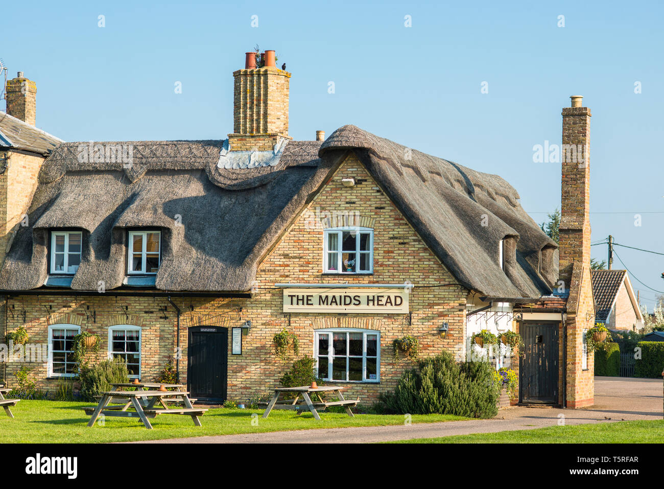 Characterful Wicken Village pub close to Wicken Fen, Cambridgeshire, England, UK. Stock Photo