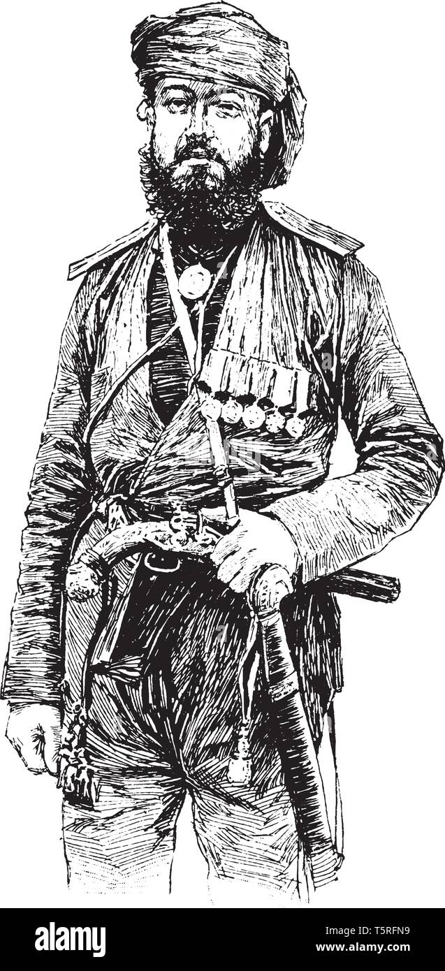 Turkoman who is the Officer of the Turkoman militia, vintage line