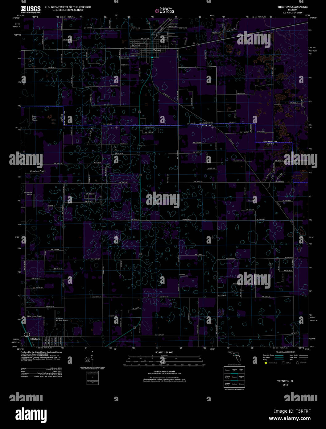 USGS TOPO Map Florida FL Trenton - Usgs Topo Map Florida Fl Trenton 20120801 Tm Inverted Restoration T5RFRF 