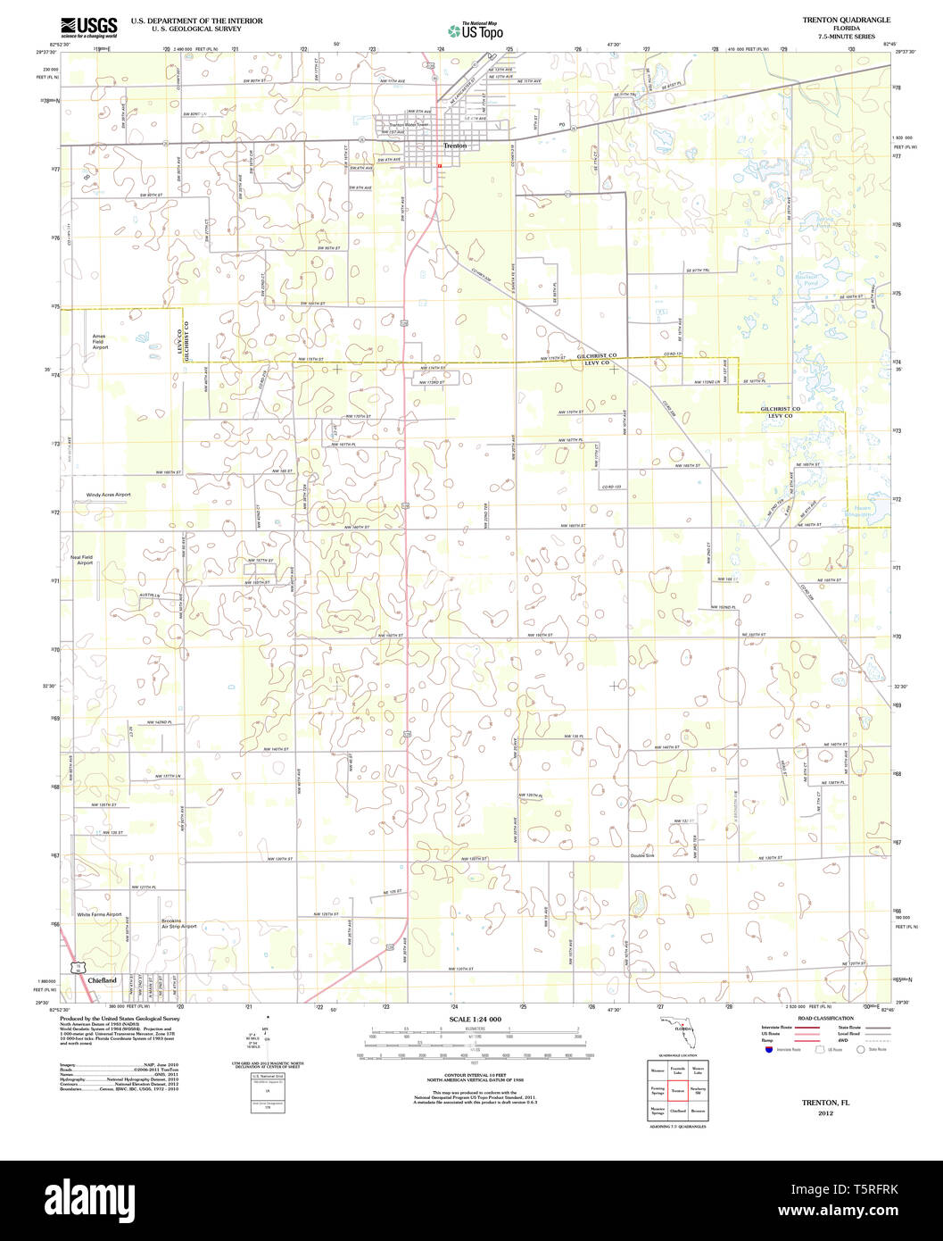 USGS TOPO Map Florida FL Trenton - Usgs Topo Map Florida Fl Trenton 20120801 Tm Restoration T5RFRK 