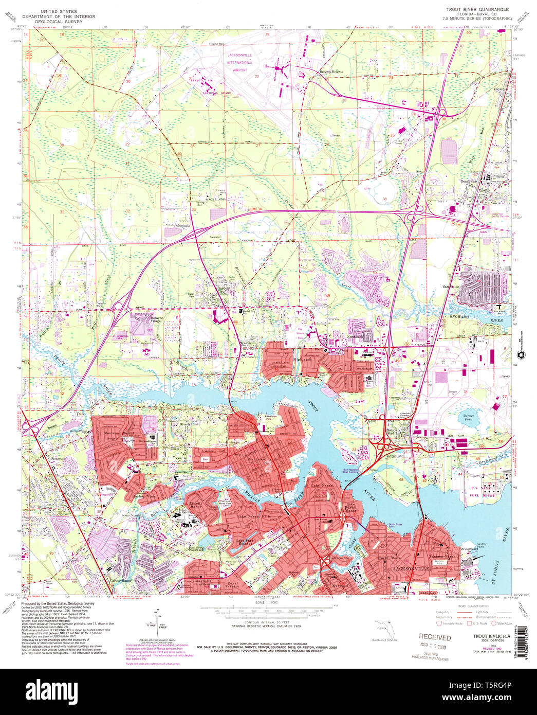 USGS TOPO Map Florida FL Trout - Usgs Topo Map Florida Fl Trout River 348889 1964 24000 Restoration T5RG4P 