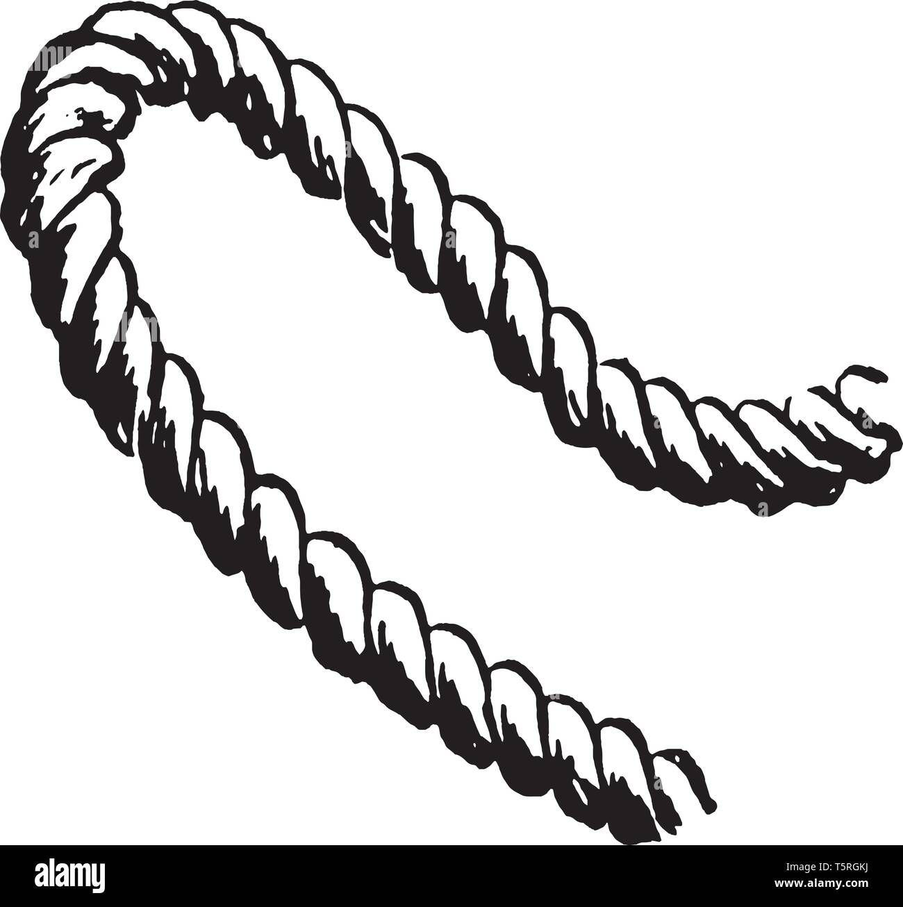 Rope is a group of yarns plies fibers or strands that are twisted or  braided together into a larger and stronger form, vintage line drawing or  engravi Stock Vector Image & Art 