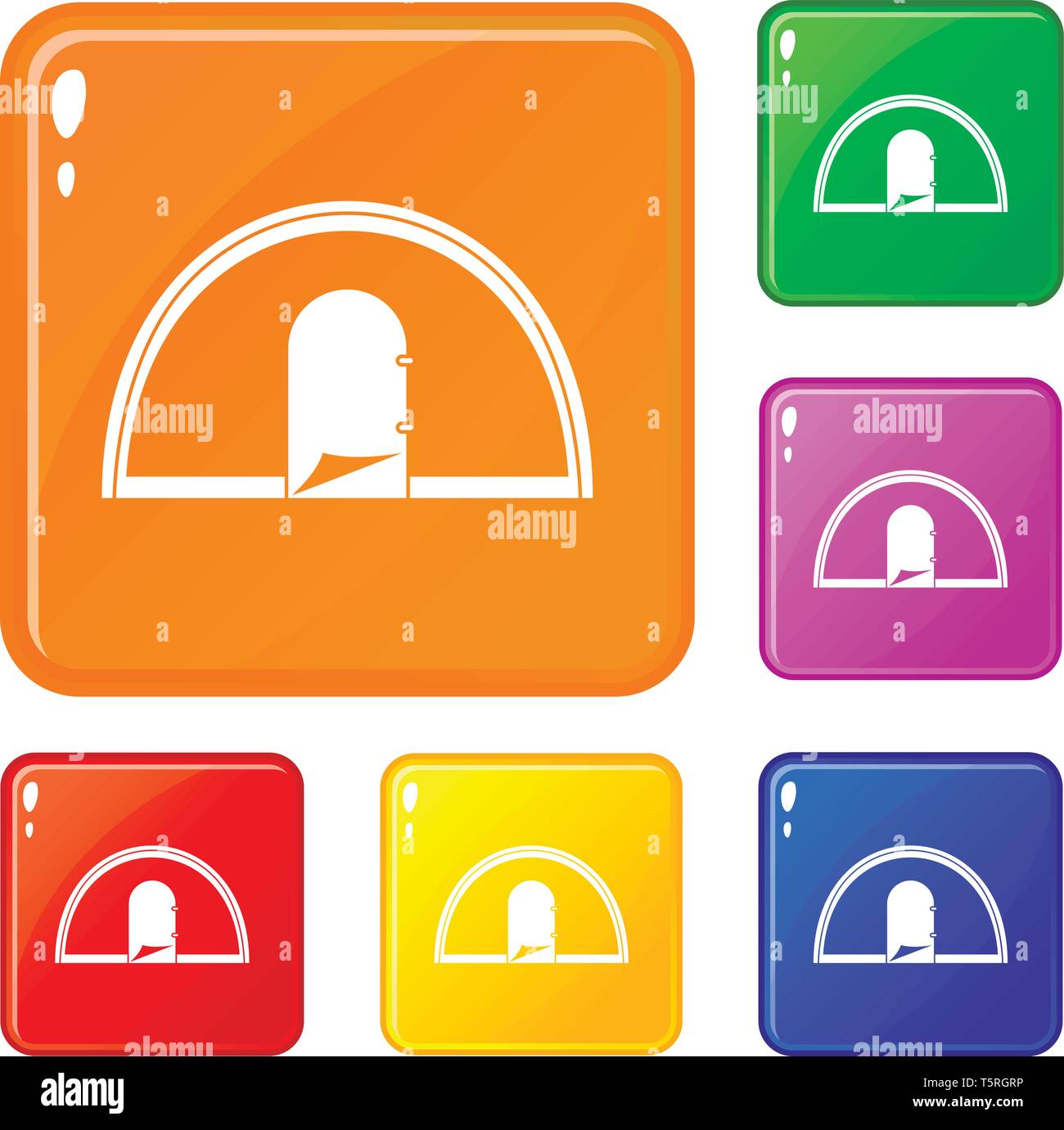 Tent icons set vector color Stock Vector Image & Art - Alamy