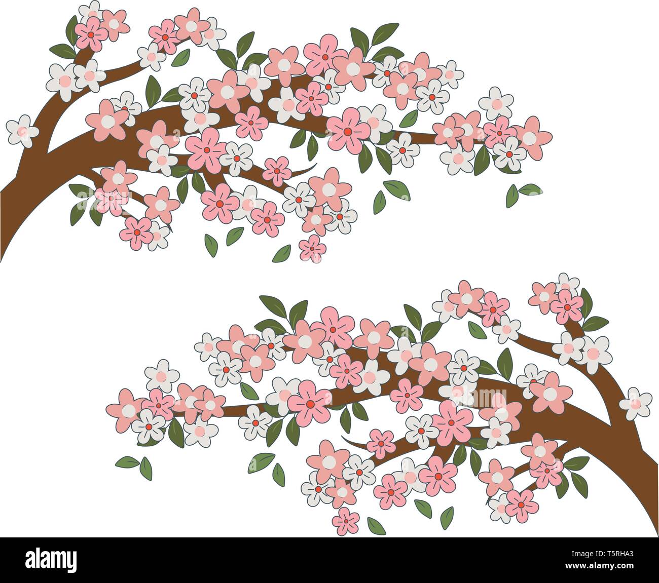 floral nature flowers trees cartoon vector illustration graphic design