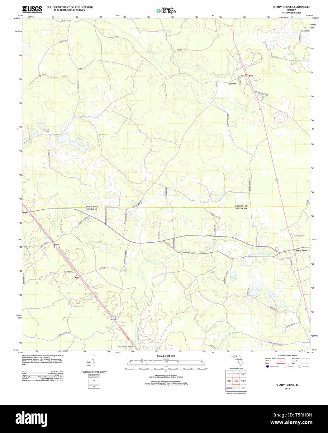 USGS TOPO Map Florida FL Shady - Usgs Topo Map Florida Fl Shady Grove 20120724 Tm Restoration T5RHBN 