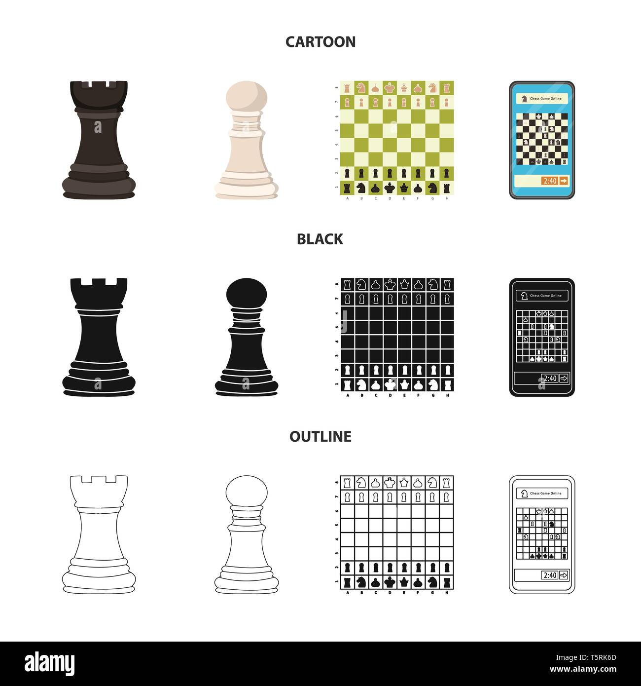 Chess table online game app concept strategy Vector Image