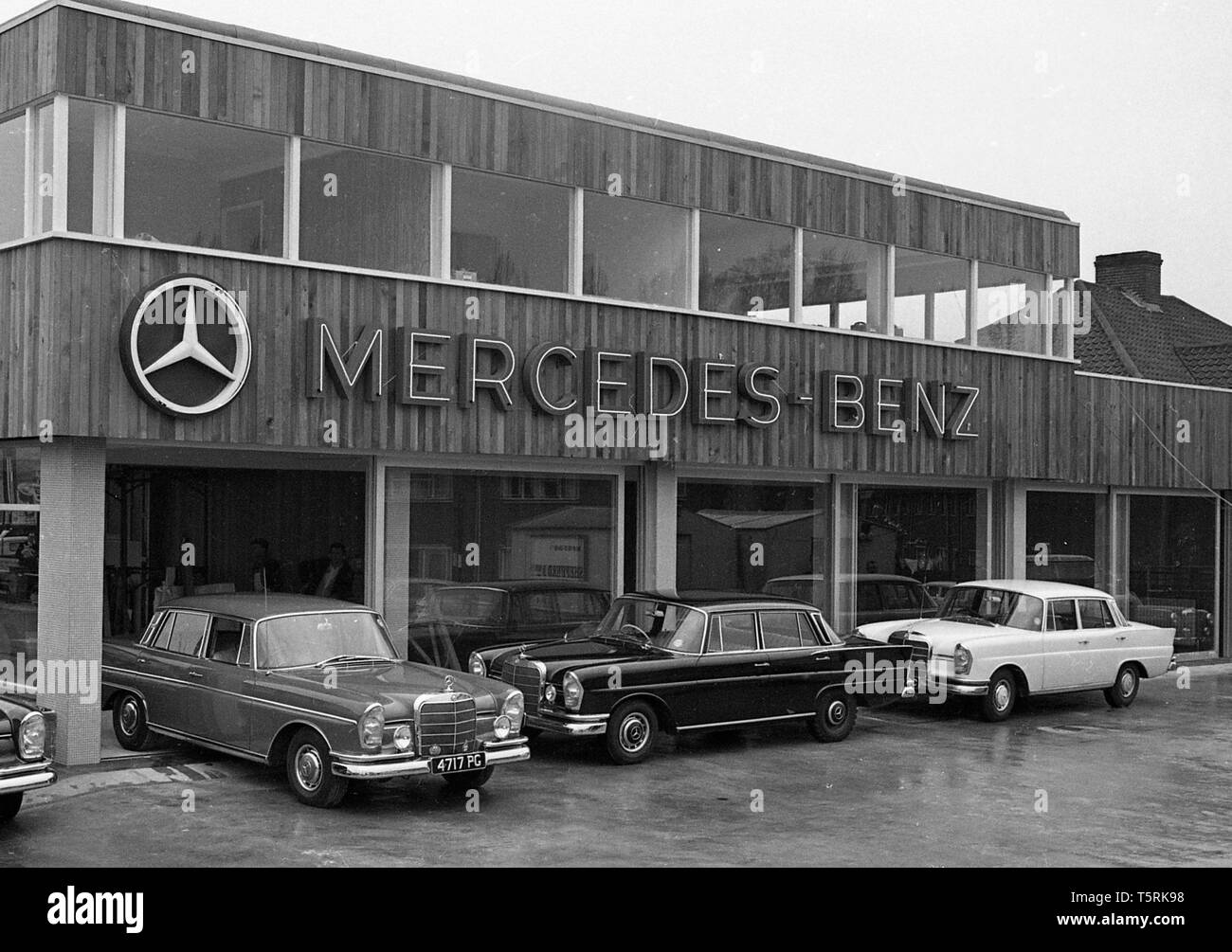 Mercedes Car Show Room c1973 at Sundridge Park, Bromley. Photo by Tony